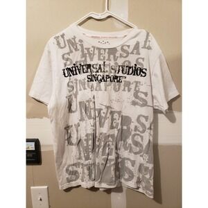 Mens Universal Studios Singapore White Gray Shirt Size‎ XL official